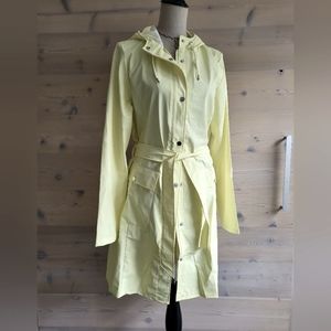 NWT Rains Curve Belted Raincoat Trench, Women's M/L Color Straw